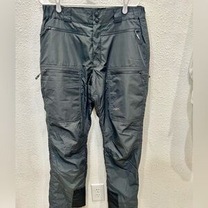 Men's Dark Gray/Black Outdoor Snow Pants